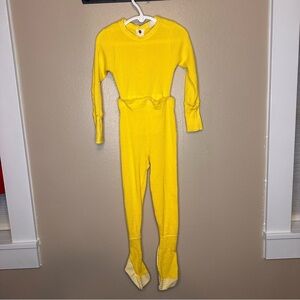 VINTAGE Penney’s ToddleTime Yellow Waffle Knit Snap Waist 2 pc Pajamas Size 4